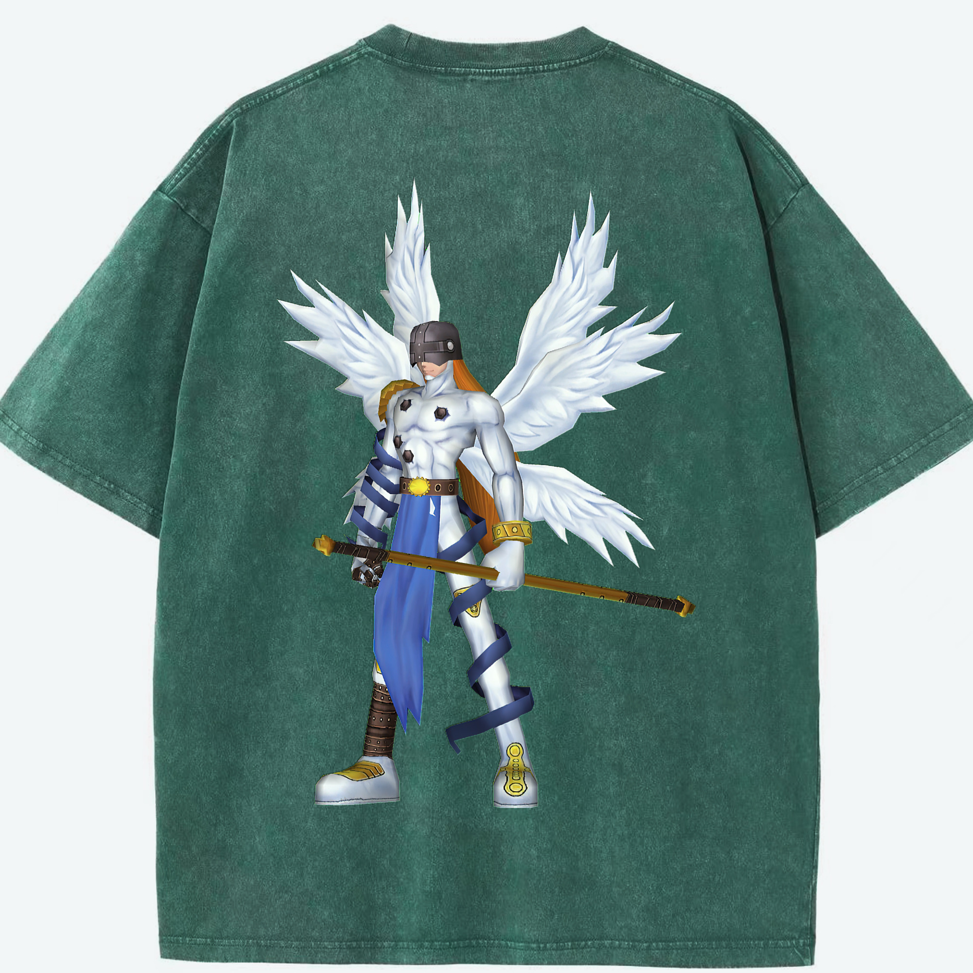 （画像用） Digimon デジタルモンスター/デジモン 綿100% ヴィンテージ風 半袖Tシャツ（背面プリント）